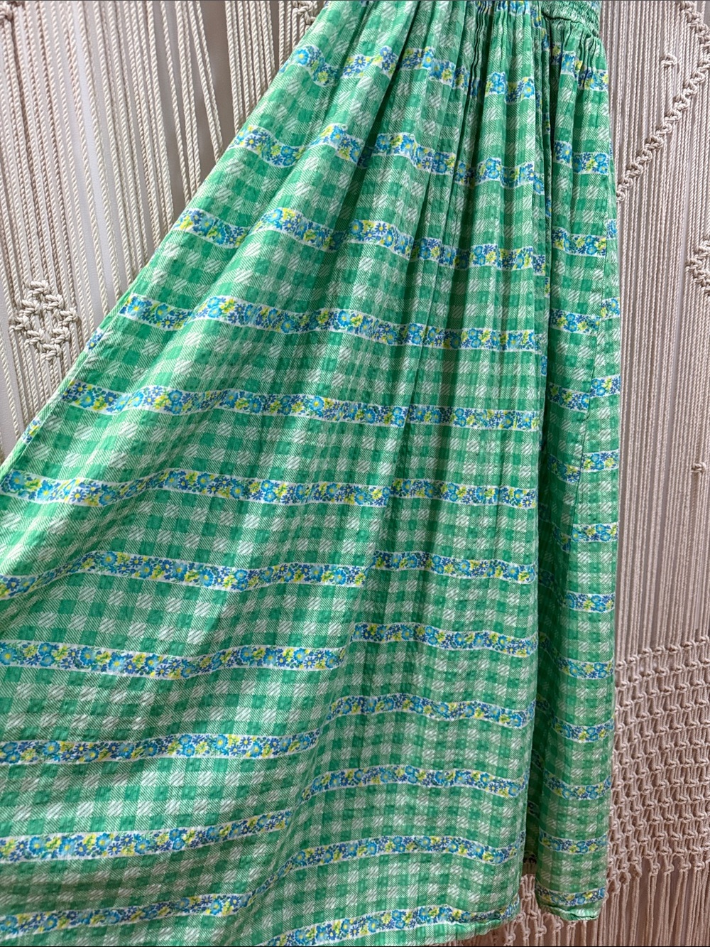 Damson Madder Green Tie-Front Smocked Maxi Dress - Picture 4 of 11